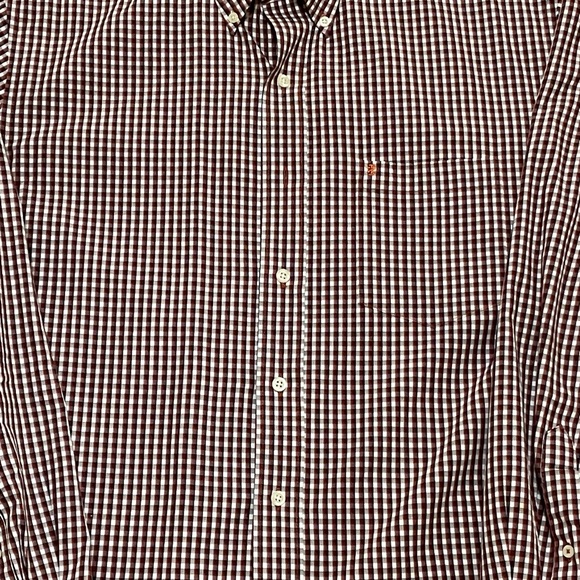 IZOD Shirt Mens‎ Large Red Stripe Button Up Long Sleeve Cotton - Picture 2 of 5